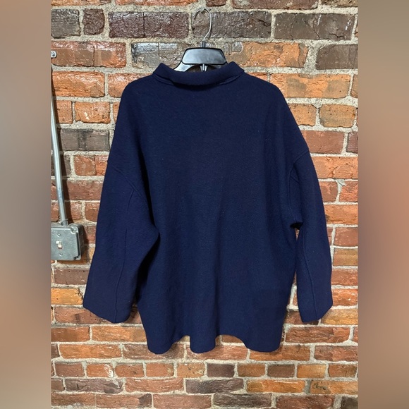 Vintage Marimekko X Rivta Falla Deep Navy Blue Knit Wool Jacket Size Large - Picture 6 of 6